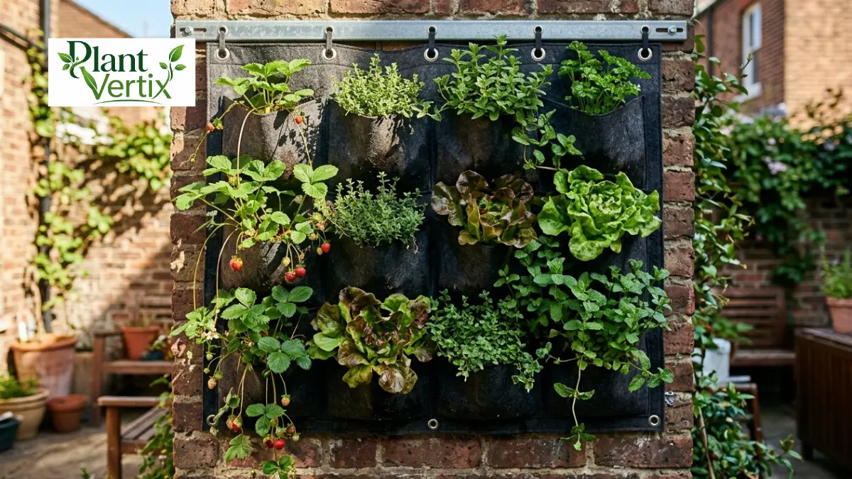 Fabric Pocket Wall Planter with Herbs