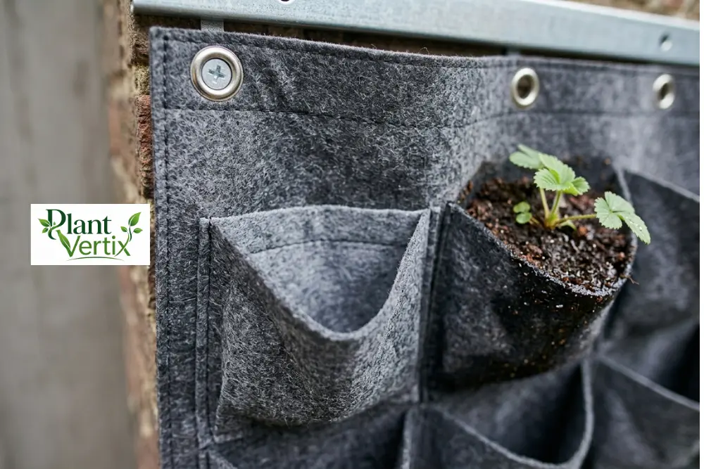 Felt Pockets on a Vertical Garden Wall