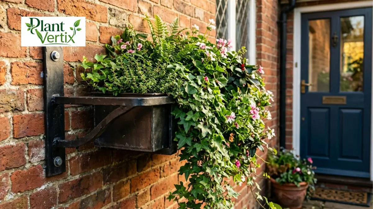 Planter mounted on a wall anchor bracket
