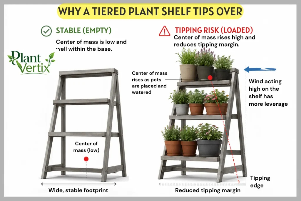 Why a Tiered Plant Stand Tips Over Outdoors