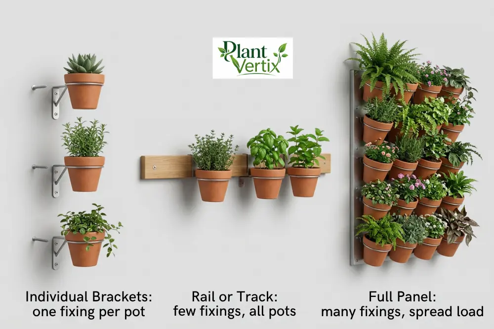 Rail vs individual brackets vs panel: wall anchor points compared