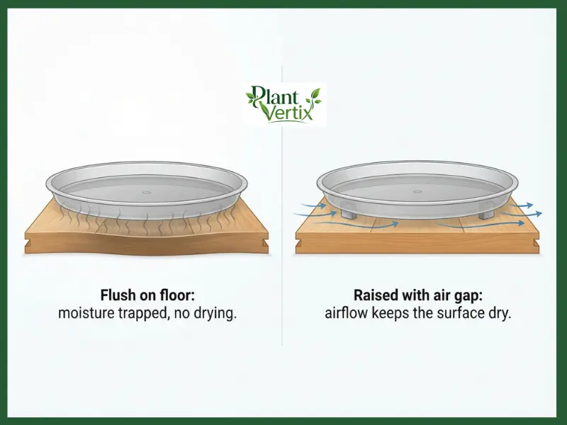 drip tray air gap prevents floor damage
